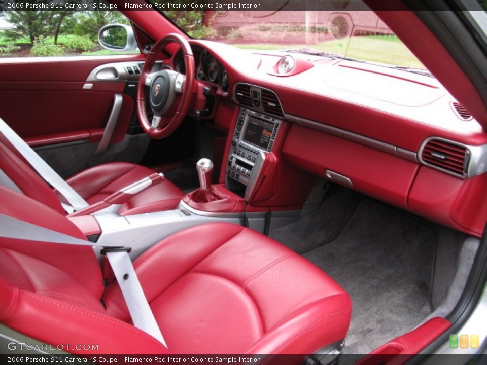 Flamenco Red Interior Color to Sample Interior Dashboard for the 2006 Porsche 911 Carrera 4S Coupe #71665996