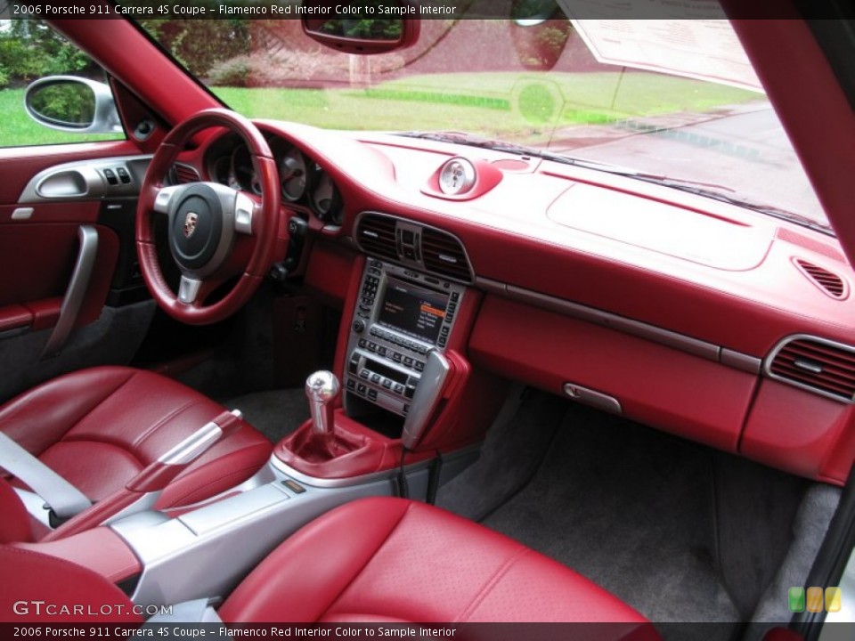 Flamenco Red Interior Color to Sample Interior Dashboard for the 2006 Porsche 911 Carrera 4S Coupe #71666024