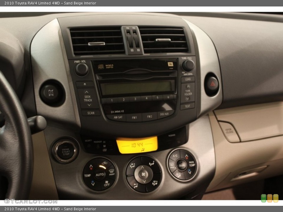 Sand Beige Interior Controls for the 2010 Toyota RAV4 Limited 4WD #71679124