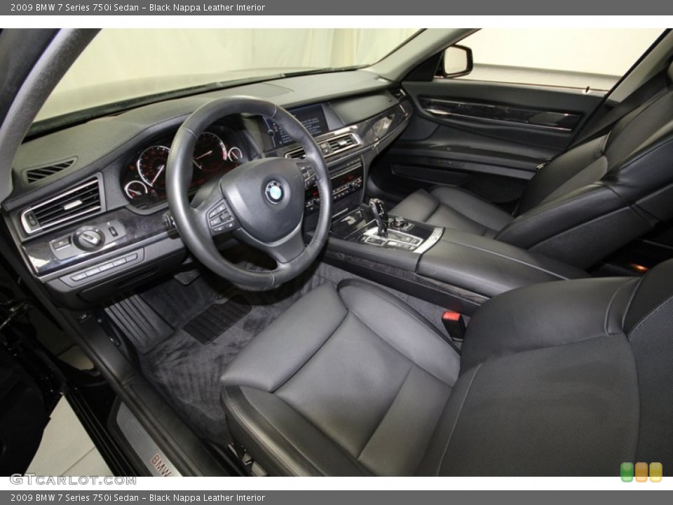 Black Nappa Leather Interior Prime Interior for the 2009 BMW 7 Series 750i Sedan #71690278