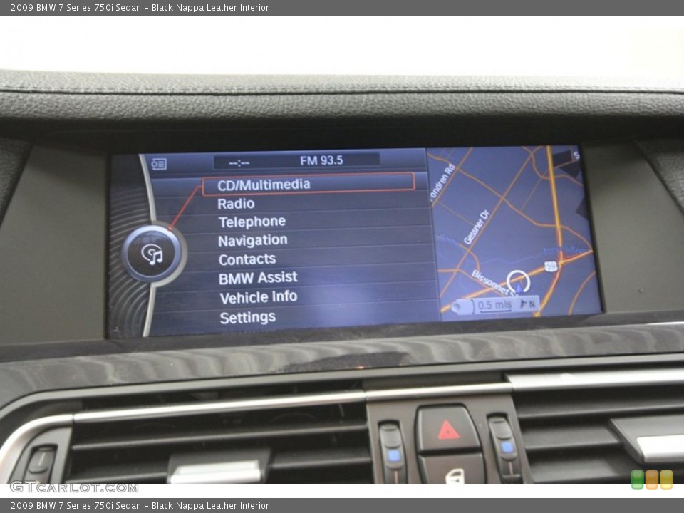 Black Nappa Leather Interior Navigation for the 2009 BMW 7 Series 750i Sedan #71690335