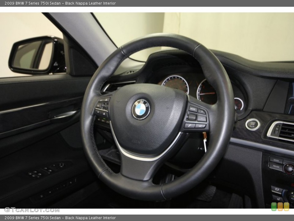 Black Nappa Leather Interior Steering Wheel for the 2009 BMW 7 Series 750i Sedan #71690467