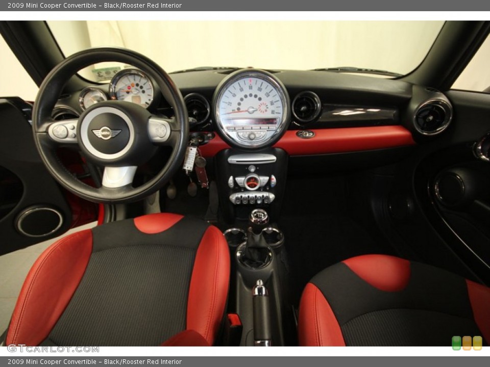 Black/Rooster Red Interior Dashboard for the 2009 Mini Cooper Convertible #71690656
