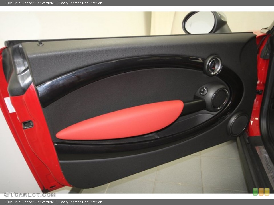 Black/Rooster Red Interior Door Panel for the 2009 Mini Cooper Convertible #71690752