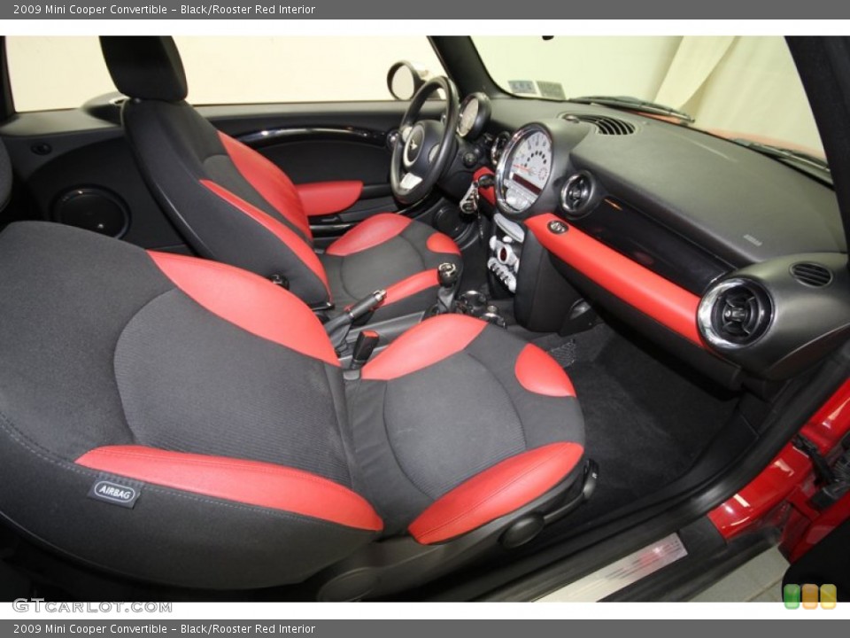 Black/Rooster Red Interior Photo for the 2009 Mini Cooper Convertible #71690893