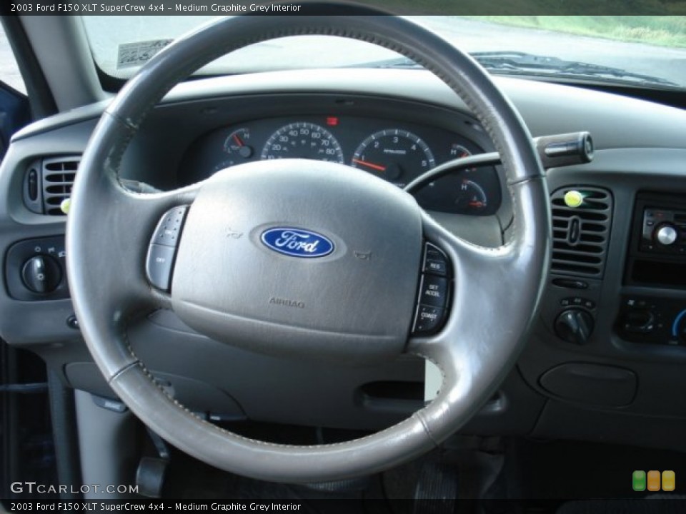 Medium Graphite Grey Interior Steering Wheel for the 2003 Ford F150 XLT SuperCrew 4x4 #71690941
