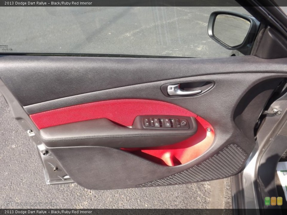 Black/Ruby Red Interior Door Panel for the 2013 Dodge Dart Rallye #71701858