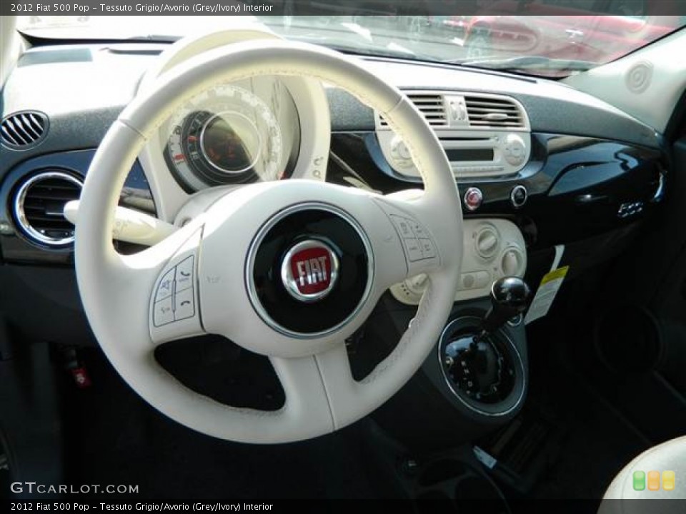 Tessuto Grigio/Avorio (Grey/Ivory) Interior Steering Wheel for the 2012 Fiat 500 Pop #71701864