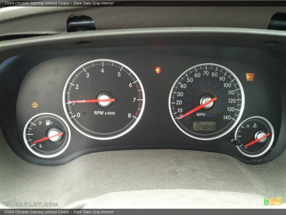 Dark Slate Gray Interior Gauges for the 2004 Chrysler Sebring Limited Coupe #71706091