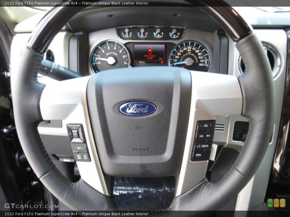 Platinum Unique Black Leather Interior Steering Wheel for the 2013 Ford F150 Platinum SuperCrew 4x4 #71722516