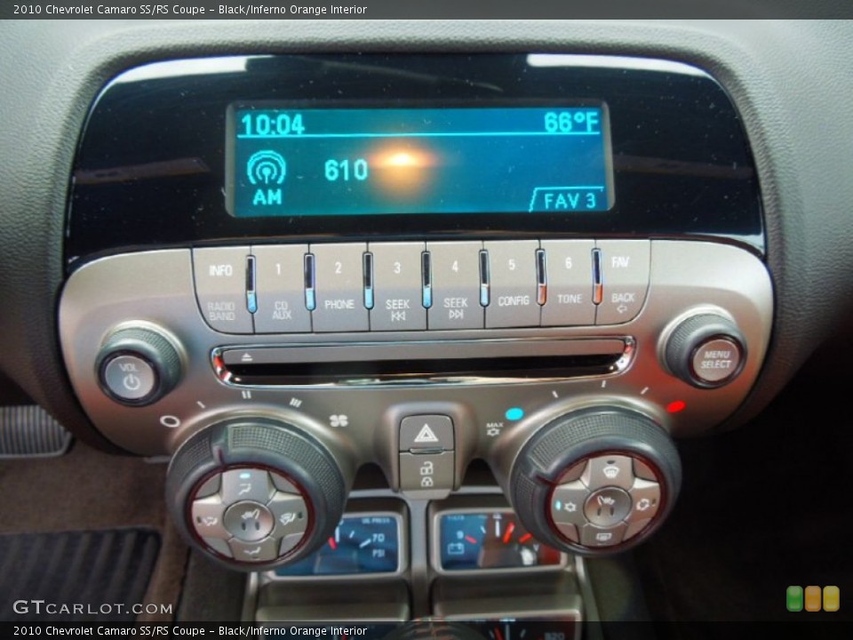 Black/Inferno Orange Interior Audio System for the 2010 Chevrolet Camaro SS/RS Coupe #71724361