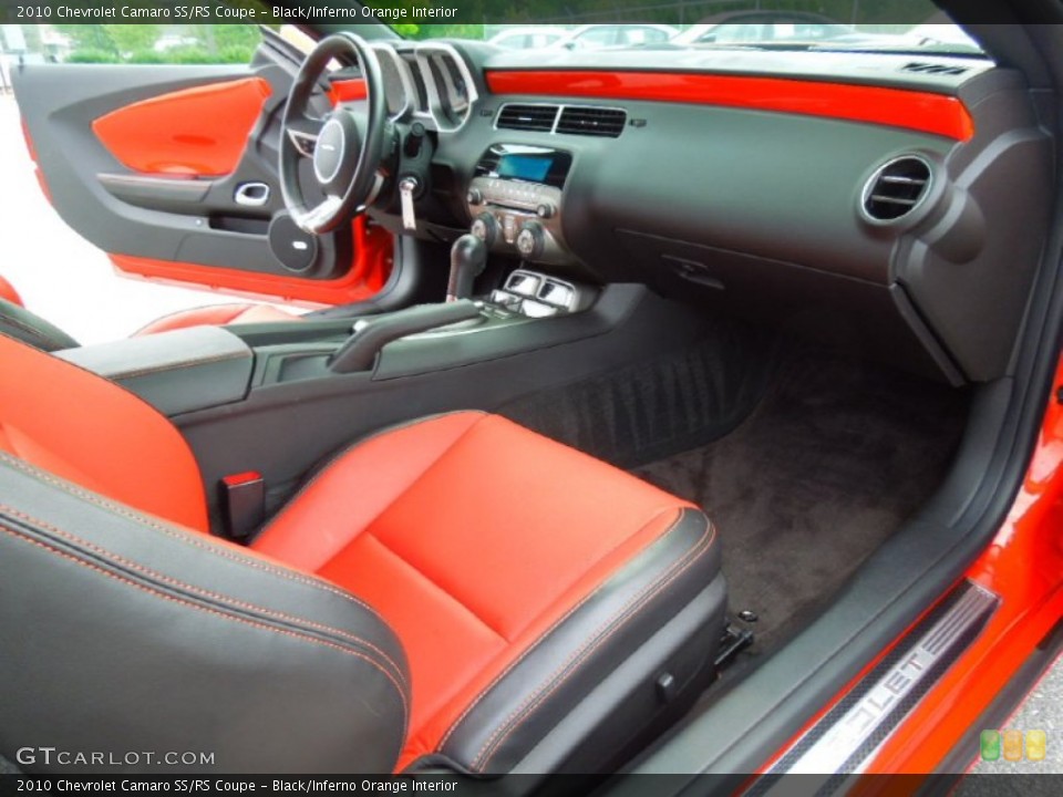 Black/Inferno Orange Interior Photo for the 2010 Chevrolet Camaro SS/RS Coupe #71724424