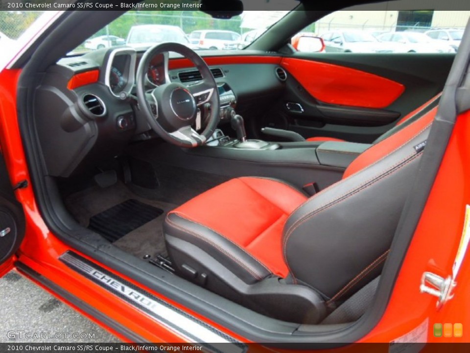 Black/Inferno Orange Interior Photo for the 2010 Chevrolet Camaro SS/RS Coupe #71724481
