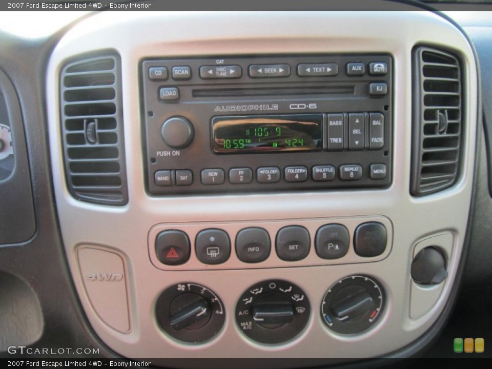 Ebony Interior Controls for the 2007 Ford Escape Limited 4WD #71725868