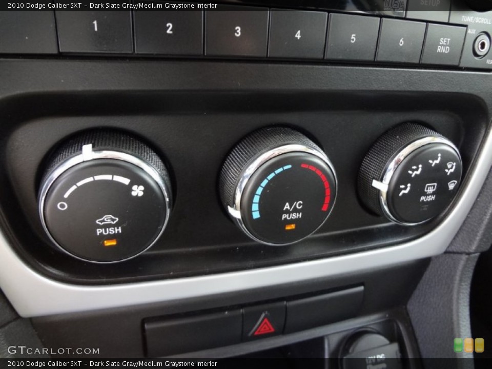 Dark Slate Gray/Medium Graystone Interior Controls for the 2010 Dodge Caliber SXT #71727101