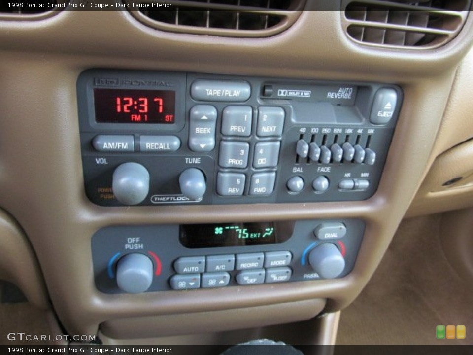 Dark Taupe Interior Controls for the 1998 Pontiac Grand Prix GT Coupe #71734511