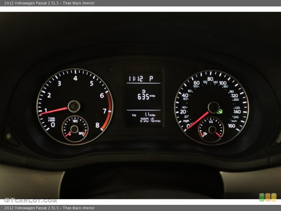 Titan Black Interior Gauges for the 2012 Volkswagen Passat 2.5L S #71735447