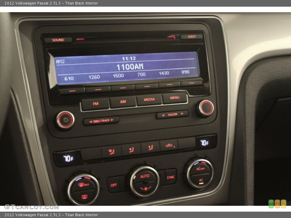 Titan Black Interior Controls for the 2012 Volkswagen Passat 2.5L S #71735465