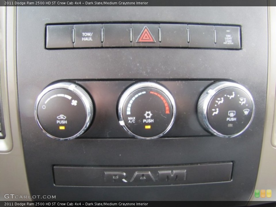 Dark Slate/Medium Graystone Interior Controls for the 2011 Dodge Ram 2500 HD ST Crew Cab 4x4 #71737008