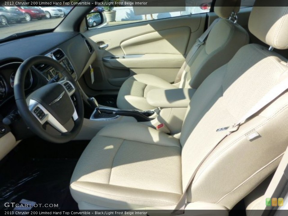 Black/Light Frost Beige Interior Front Seat for the 2013 Chrysler 200 Limited Hard Top Convertible #71752602