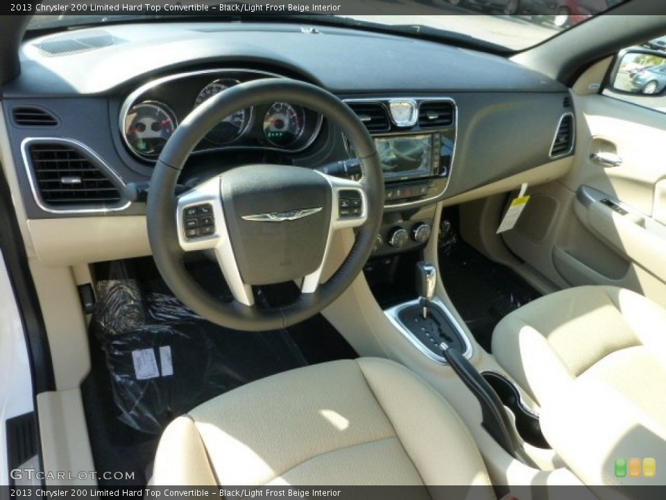 Black/Light Frost Beige Interior Dashboard for the 2013 Chrysler 200 Limited Hard Top Convertible #71752617