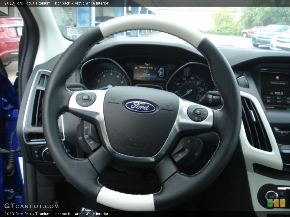 Arctic White Interior Steering Wheel for the 2013 Ford Focus Titanium Hatchback #71759118