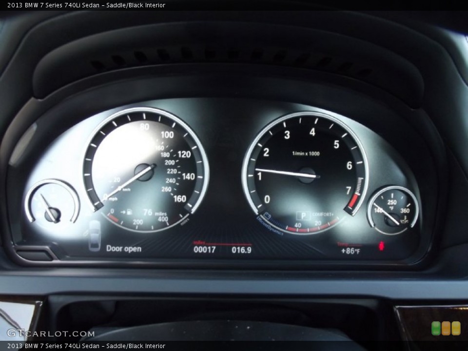 Saddle/Black Interior Gauges for the 2013 BMW 7 Series 740Li Sedan #71760875