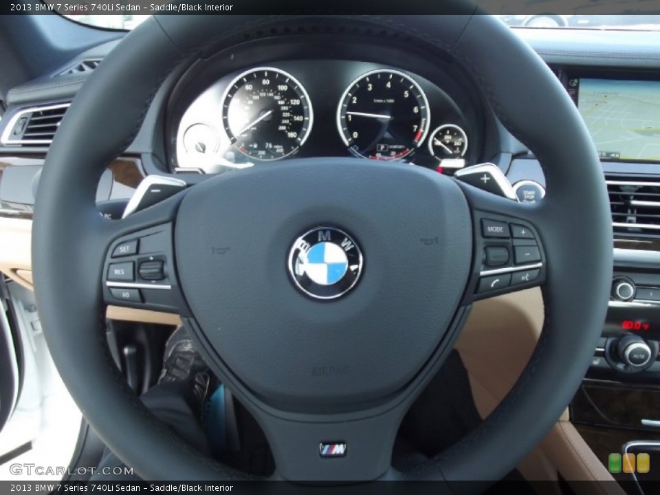 Saddle/Black Interior Steering Wheel for the 2013 BMW 7 Series 740Li Sedan #71760885