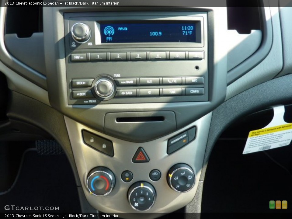 Jet Black/Dark Titanium Interior Controls for the 2013 Chevrolet Sonic LS Sedan #71762616