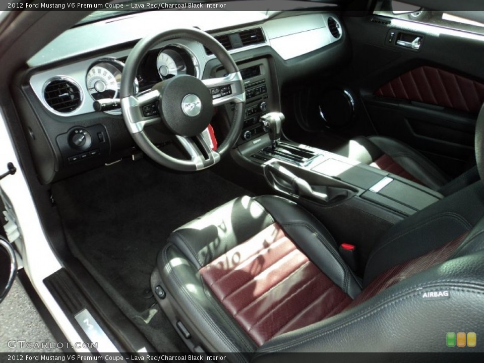 Lava Red/Charcoal Black Interior Prime Interior for the 2012 Ford Mustang V6 Premium Coupe #71768772