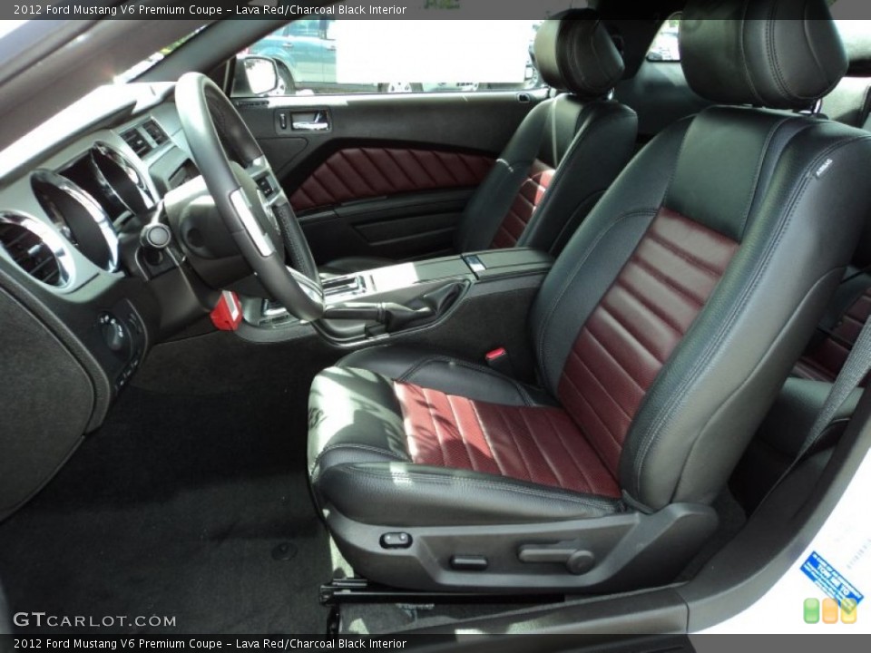 Lava Red/Charcoal Black Interior Front Seat for the 2012 Ford Mustang V6 Premium Coupe #71768781
