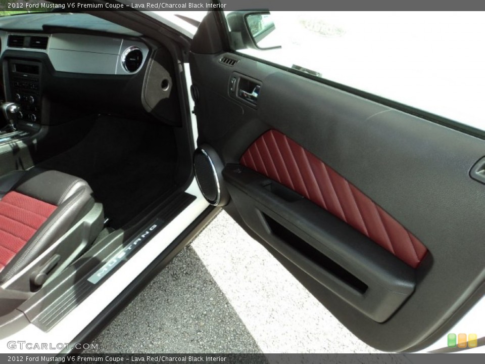Lava Red/Charcoal Black Interior Door Panel for the 2012 Ford Mustang V6 Premium Coupe #71768790