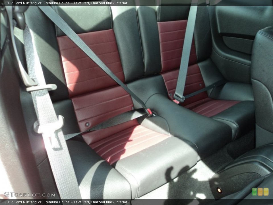 Lava Red/Charcoal Black Interior Rear Seat for the 2012 Ford Mustang V6 Premium Coupe #71768808