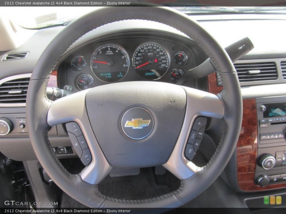 Ebony Interior Steering Wheel for the 2013 Chevrolet Avalanche LS 4x4 Black Diamond Edition #71774313