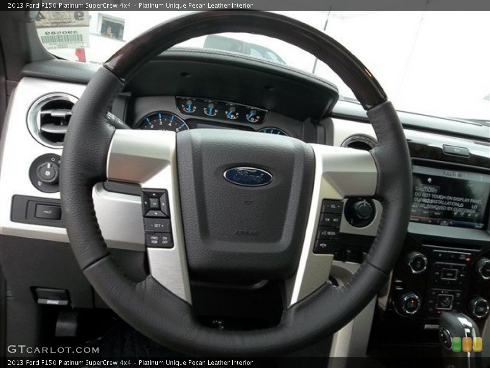 Platinum Unique Pecan Leather Interior Steering Wheel for the 2013 Ford F150 Platinum SuperCrew 4x4 #71785320