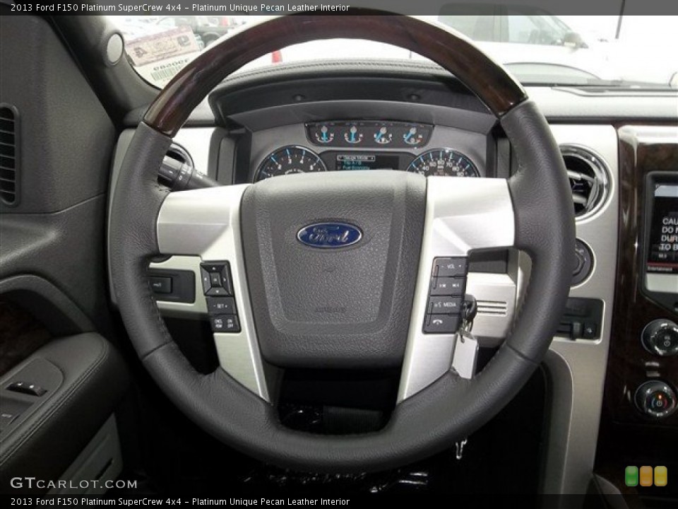 Platinum Unique Pecan Leather Interior Steering Wheel for the 2013 Ford F150 Platinum SuperCrew 4x4 #71785524