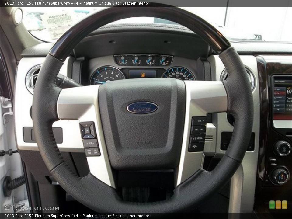 Platinum Unique Black Leather Interior Steering Wheel for the 2013 Ford F150 Platinum SuperCrew 4x4 #71785867