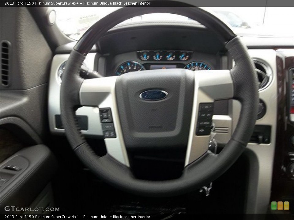 Platinum Unique Black Leather Interior Steering Wheel for the 2013 Ford F150 Platinum SuperCrew 4x4 #71786028