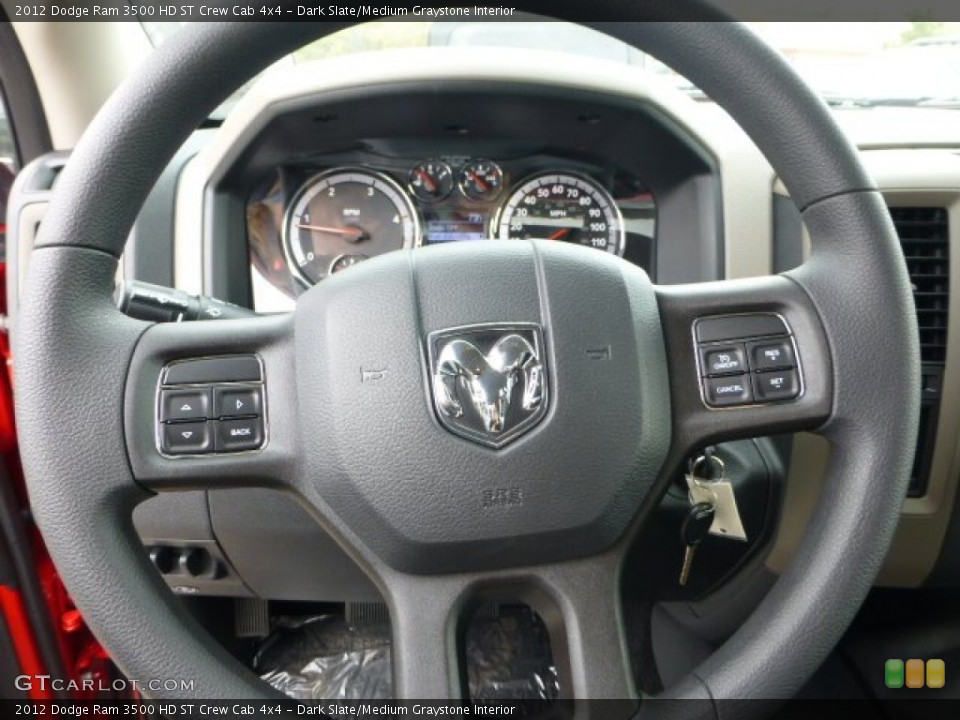 Dark Slate/Medium Graystone Interior Steering Wheel for the 2012 Dodge Ram 3500 HD ST Crew Cab 4x4 #71787282