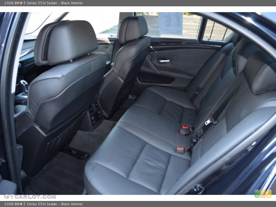 Black Interior Rear Seat for the 2008 BMW 5 Series 550i Sedan #71795089