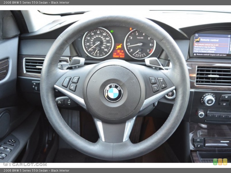 Black Interior Steering Wheel for the 2008 BMW 5 Series 550i Sedan #71795113