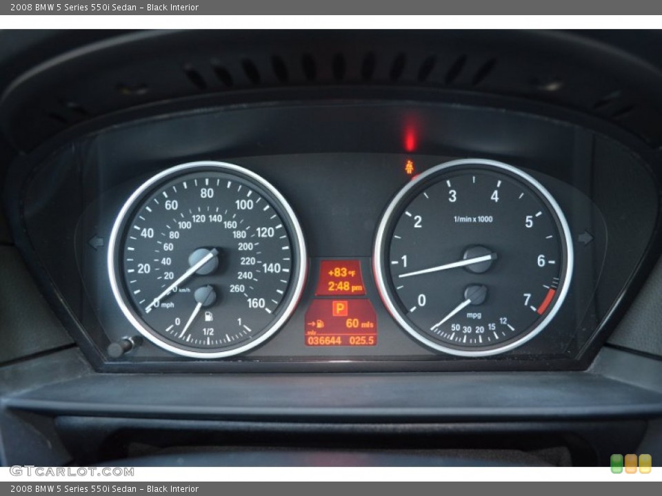 Black Interior Gauges for the 2008 BMW 5 Series 550i Sedan #71795166