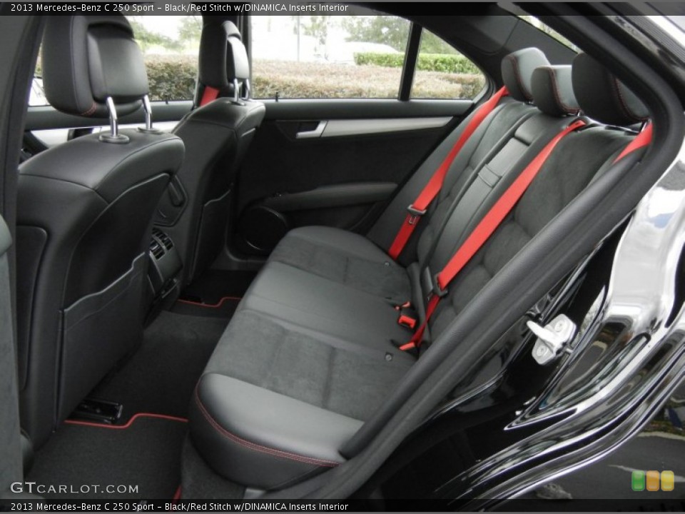 Black/Red Stitch w/DINAMICA Inserts Interior Rear Seat for the 2013 Mercedes-Benz C 250 Sport #71798073