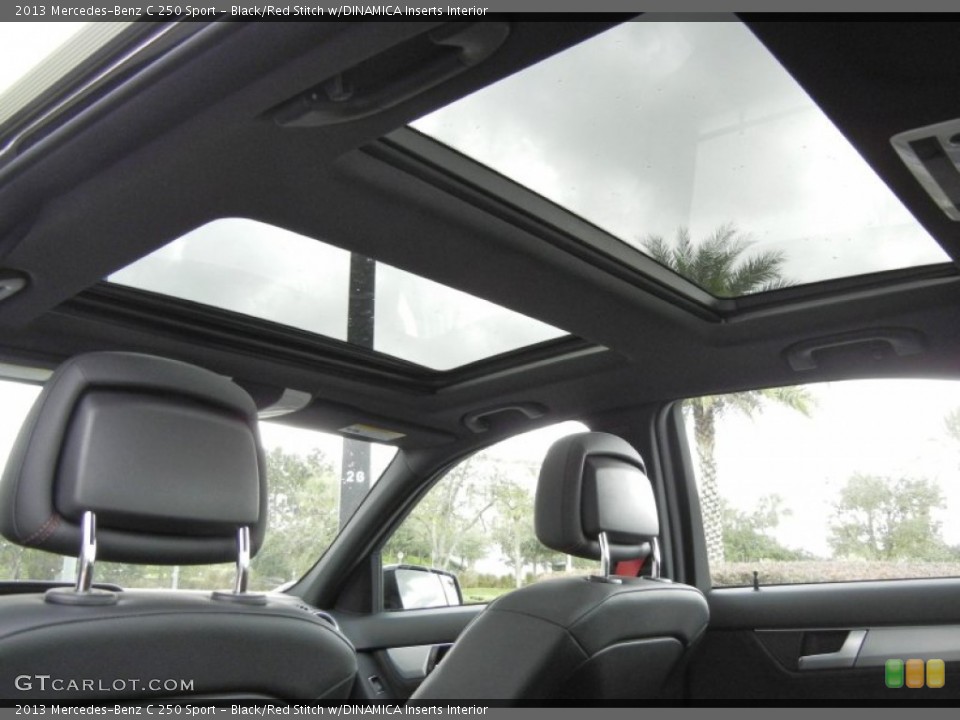 Black/Red Stitch w/DINAMICA Inserts Interior Sunroof for the 2013 Mercedes-Benz C 250 Sport #71798082