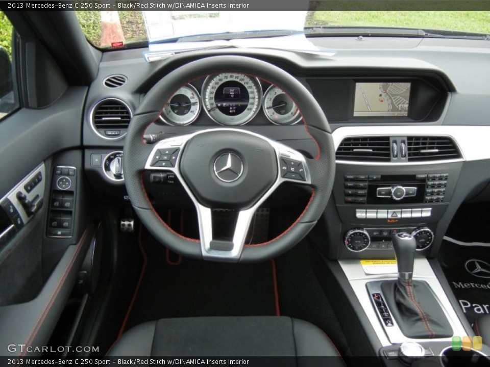 Black/Red Stitch w/DINAMICA Inserts Interior Dashboard for the 2013 Mercedes-Benz C 250 Sport #71798088