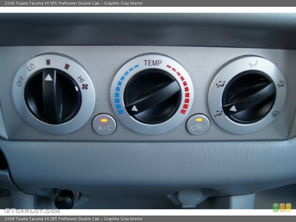 Graphite Gray Interior Controls for the 2008 Toyota Tacoma V6 SR5 PreRunner Double Cab #71798748