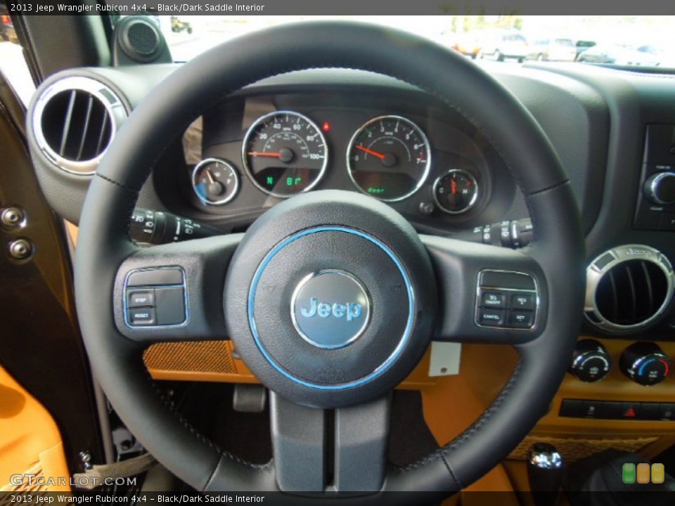 Black/Dark Saddle Interior Steering Wheel for the 2013 Jeep Wrangler Rubicon 4x4 #71813314