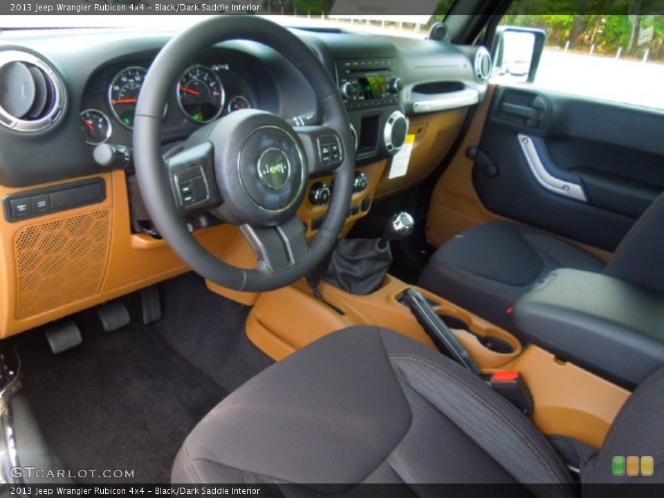 Black/Dark Saddle Interior Prime Interior for the 2013 Jeep Wrangler Rubicon 4x4 #71813385