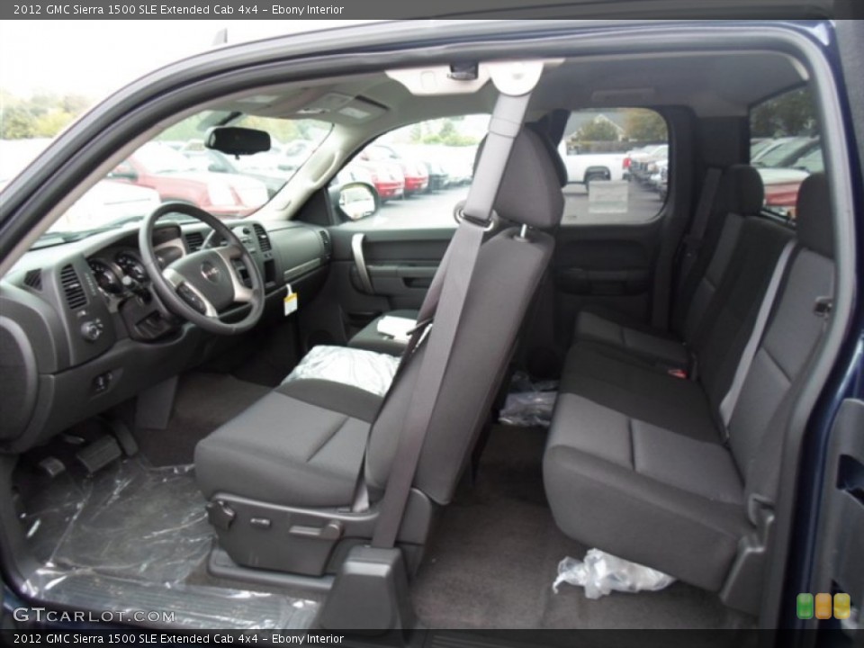 Ebony Interior Photo for the 2012 GMC Sierra 1500 SLE Extended Cab 4x4 #71820119
