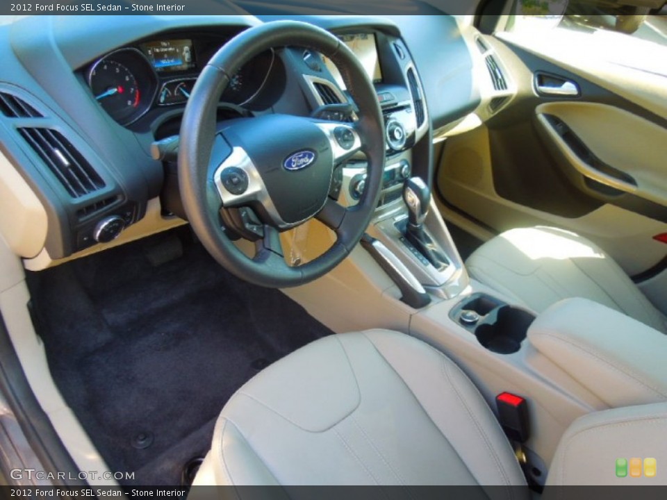 Stone Interior Prime Interior for the 2012 Ford Focus SEL Sedan #71820629
